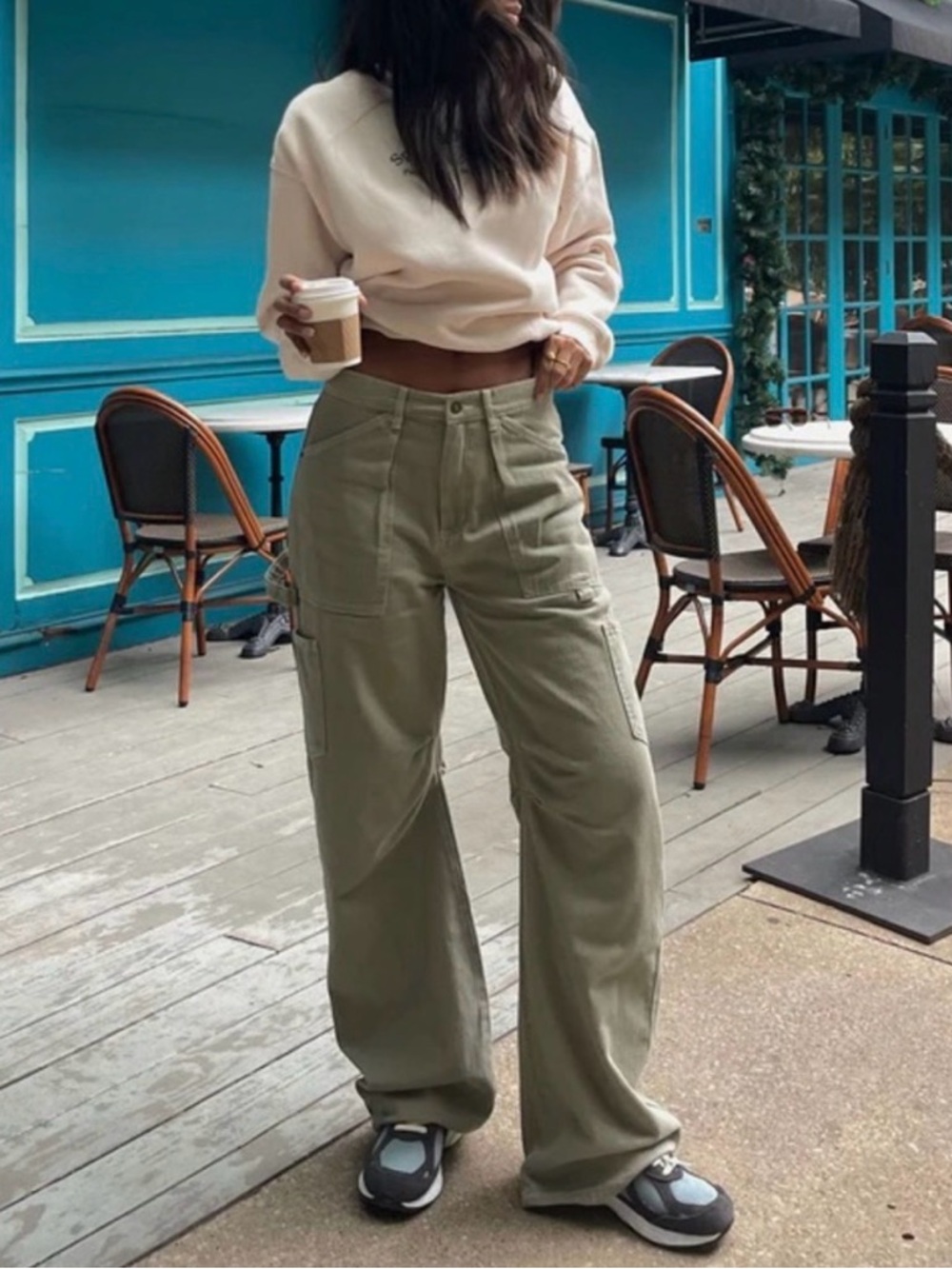 Lioness Miami Vice Women’s Steel Gray Wide Leg Cargo Pants Jeans